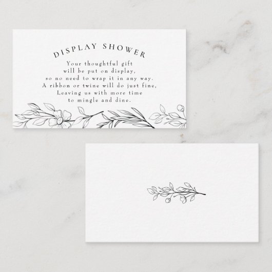 Moderne Wildblume Bridal oder Babybildschirm-Dusch Visitenkarte (Vorne/Hinten)