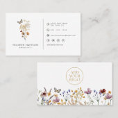 Moderne Wildblume Business Card Visitenkarte (Vorne/Hinten)