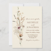 Moderne Wildblume Christliche Bläserblütenhochzeit Einladung (Vorderseite)