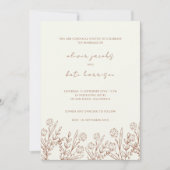 Moderne Wildblume Cream & Terracotta Hochzeit Einladung (Vorderseite)