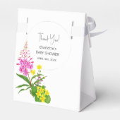 Moderne Wildblume Danke Babydusche Geschenkschachtel (Rückseite)