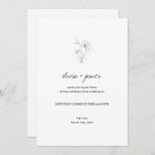 Moderne Wildblume Drehbuch Schriftart Hochzeit Einladung (Vorne/Hinten)