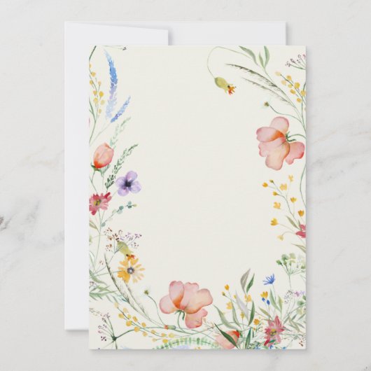 Moderne Wildblume Einladung (Rückseite)