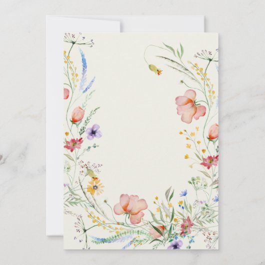 Moderne Wildblume Einladung (Rückseite)