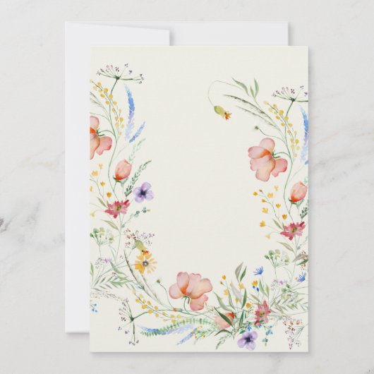 Moderne Wildblume Einladung (Rückseite)