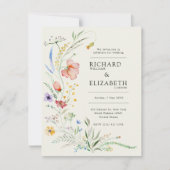 Moderne Wildblume Einladung (Vorderseite)