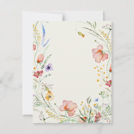 Moderne Wildblume Einladung (Rückseite)