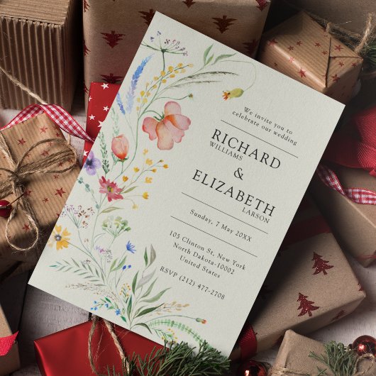 Moderne Wildblume Einladung