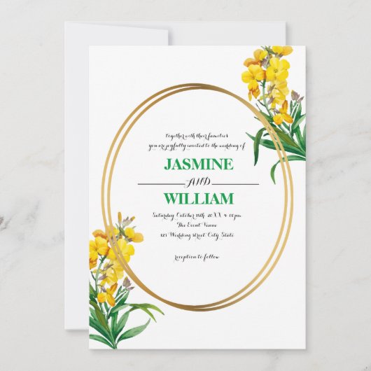 Moderne Wildblume Einladung (Vorderseite)