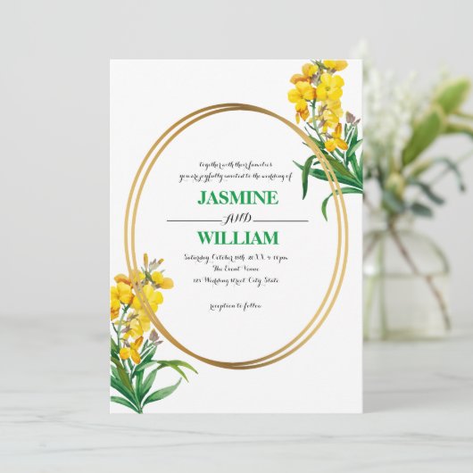 Moderne Wildblume Einladung (Stehend Vorderseite)