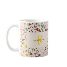 Moderne Wildblume farbenfroh Monogramm blumenreich