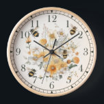 Moderne Wildblume Floral Bee Stilvolles Chic Boho Uhr<br><div class="desc">Moderne Wildblume Floral Bee Stilvolle Chic Boho Bohemisch Wall Clock bietet eine moderne,  gelbe Aquarell-Wildblume mit Hummeln. Erstellt von Evco Studio www.zazzle.com/store/evcostudio</div>