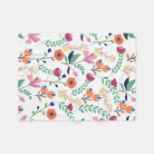 Moderne Wildblume Frühling Wiese Blumen Fleecedecke (Vorderseite (Horizontal))