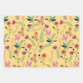 Moderne Wildblume Frühling Wiese Blumen Geschenkpapier Set (Vorderseite 3)