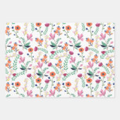 Moderne Wildblume Frühling Wiese Blumen Geschenkpapier Set (Vorderseite)