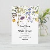 Moderne Wildblume Garden Grüne Brautparty Einladung (Stehend Vorderseite)