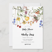 Moderne Wildblume Garden Grüne Kinderdusche Einladung (Vorderseite)