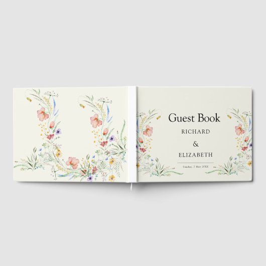 Moderne Wildblume Gästebuch (Voll)