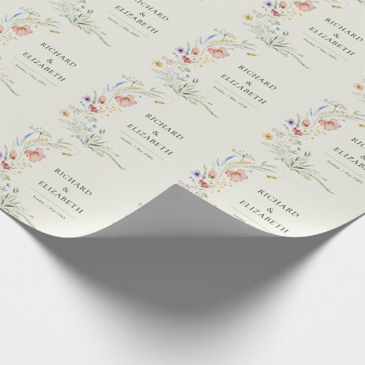 Moderne Wildblume Geschenkpapier (Ecke)