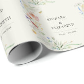 Moderne Wildblume Geschenkpapier (Rolleneckpunkt)