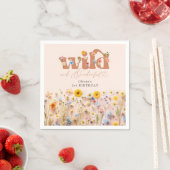 Moderne Wildblume Girl 1. Geburtstag Serviette (Beispiel)