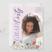 Moderne Wildblume Graduation Party 2025 Arch Foto Einladung (Vorderseite)