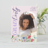 Moderne Wildblume Graduation Party 2025 Arch Foto Einladung (Stehend Vorderseite)