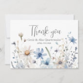 Moderne Wildblume Hochzeit Danke (Vorderseite)