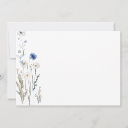 Moderne Wildblume Hochzeit Danke (Rückseite)