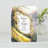 Moderne Wildblume Hochzeit Save The Date (Stehend Vorderseite)
