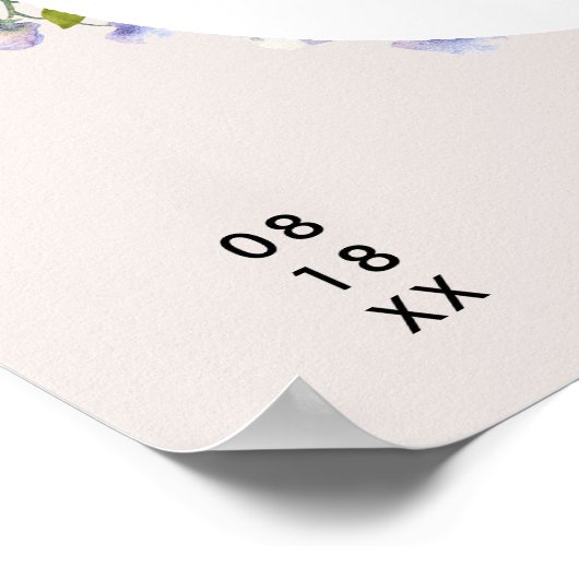 Moderne Wildblume | Hochzeitmenü Bar Poster (Ecke)