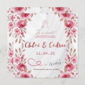 Moderne Wildblume Hochzeitseinladung Einladung (Vorne/Hinten)