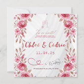 Moderne Wildblume Hochzeitseinladung Einladung (Rückseite)