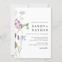 Moderne Wildblume Hochzeitseinladung