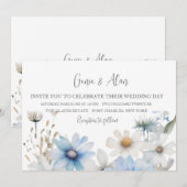 Moderne Wildblume Hochzeitseinladung Einladung (Vorne/Hinten)