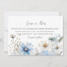 Moderne Wildblume Hochzeitseinladung