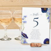 Moderne Wildblume Hochzeitstabelle Tischnummer