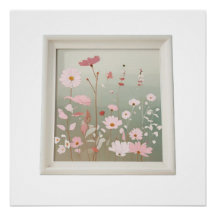 Moderne Wildblume Illustration Japandi Wohngestalt