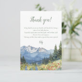 Moderne Wildblume Kinderdusche in Wasserfarbe Dankeskarte (Stehend Vorderseite)