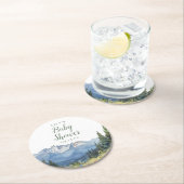 Moderne Wildblume Kinderdusche in Wasserfarbe Runder Pappuntersetzer (Vor Ort)