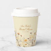 Moderne Wildblume Liebe ist im blühenden Brautpart Pappbecher (Rückseite)
