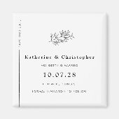 Moderne Wildblume Line Kunst Save the Date Magnet (Vorne)