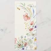 Moderne Wildblume Menükarte (Rückseite)