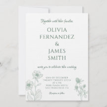 Moderne Wildblume Minimal Sage Green Wedding