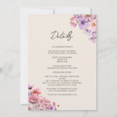 Moderne Wildblume Monogramm in einer Hochzeit Einladung (Rückseite)