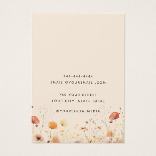 Moderne Wildblume Necklace Earring Display Card (Rückseite)