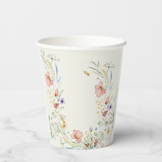 Moderne Wildblume Pappbecher (Rückseite)
