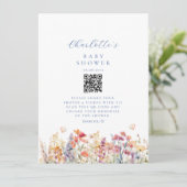 Moderne, Wildblume, QR-Code, Babydusche, (Stehend Vorderseite)