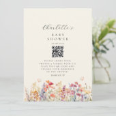 Moderne, Wildblume, QR-Code, Babydusche, (Stehend Vorderseite)