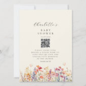 Moderne, Wildblume, QR-Code, Babydusche, (Vorderseite)